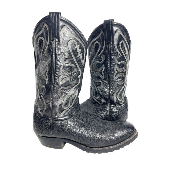 Tony Lama Other - Tony Lama Boots 10.5 Black Leather Work Boots Vibram Soles Made in USA Men's